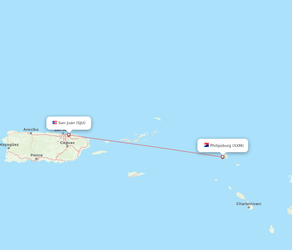 SXM-SJU flight routes