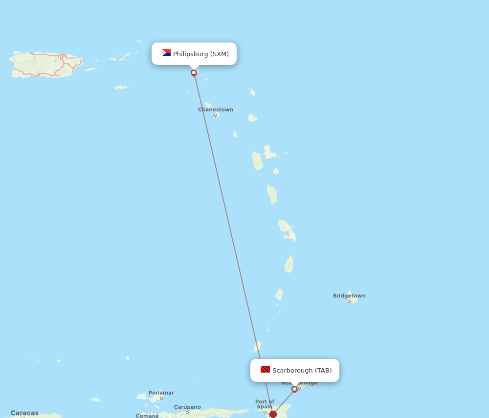 SXM-TAB flight routes