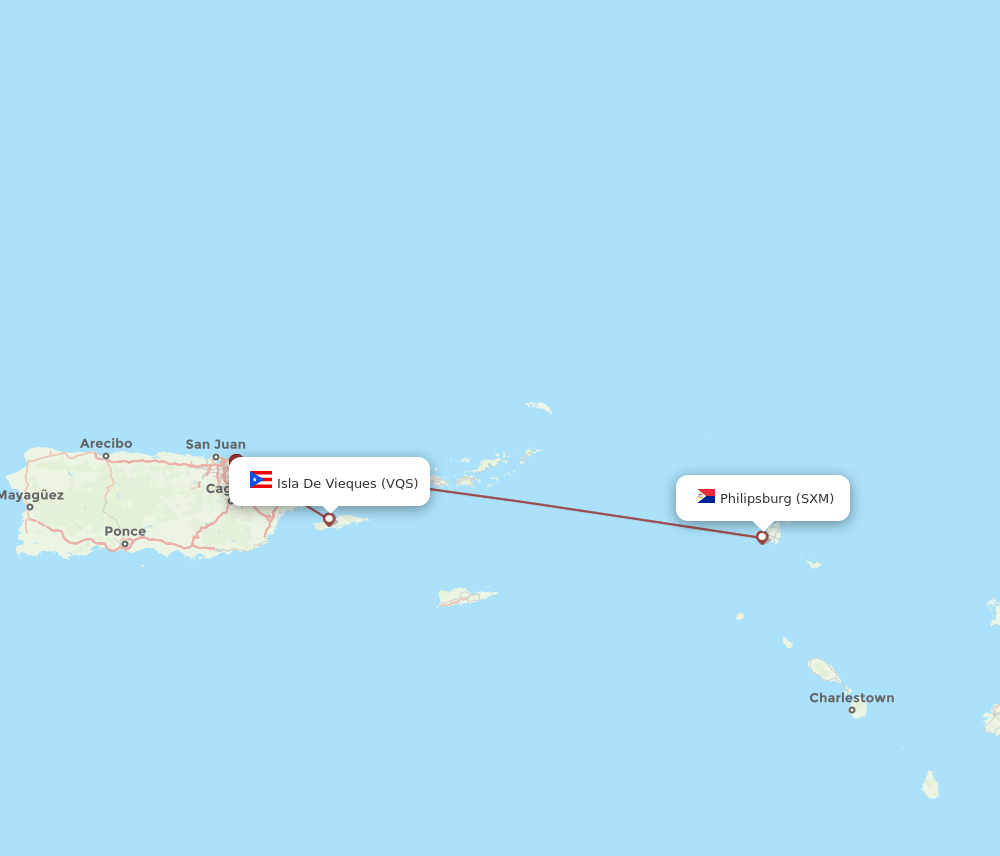 SXM-VQS flight routes