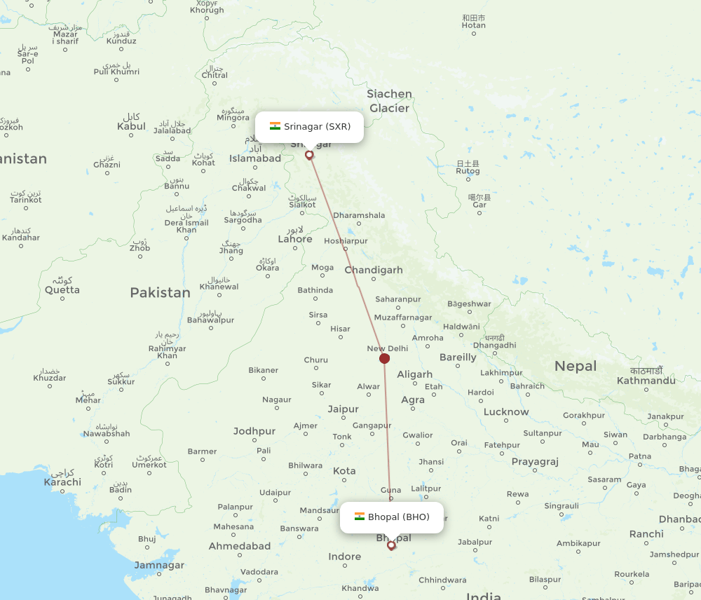 SXR-BHO flight routes