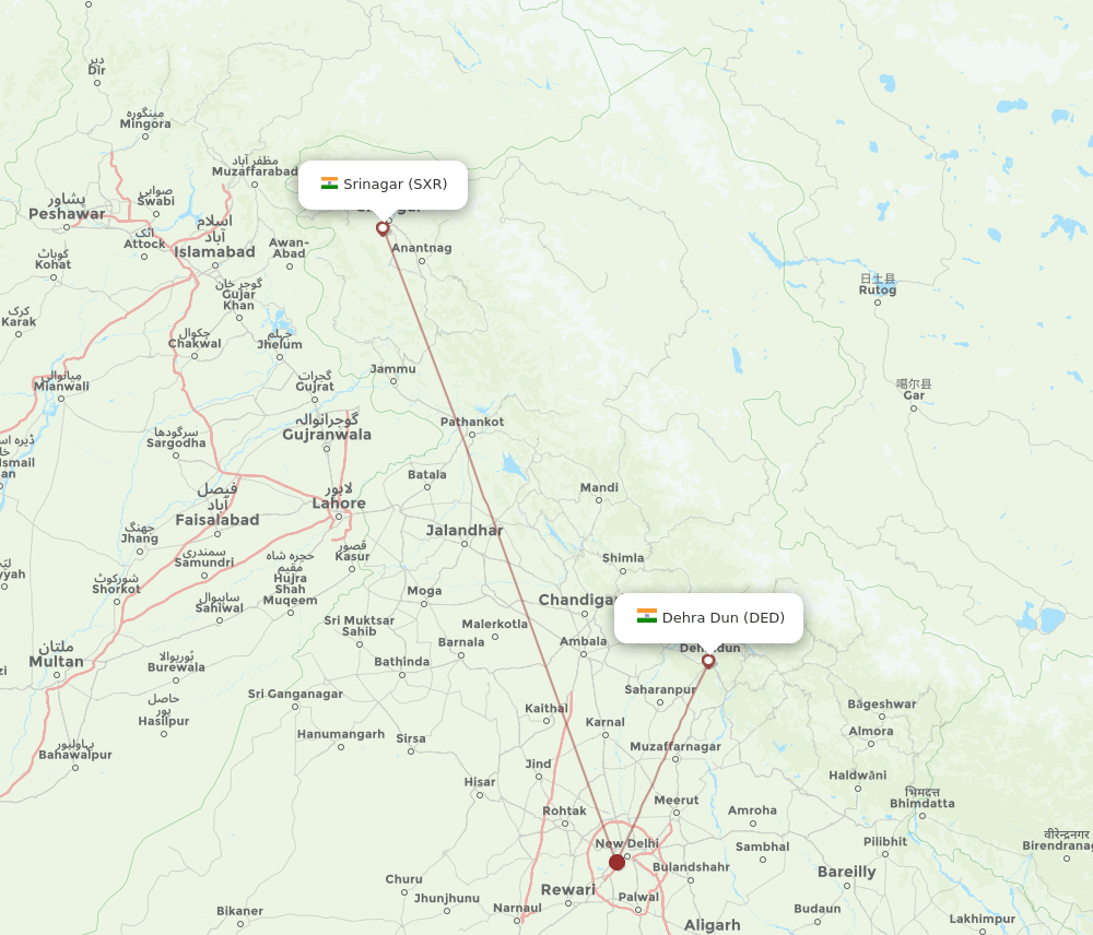 SXR-DED flight routes
