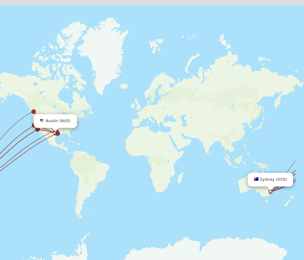 SYD-AUS flight routes