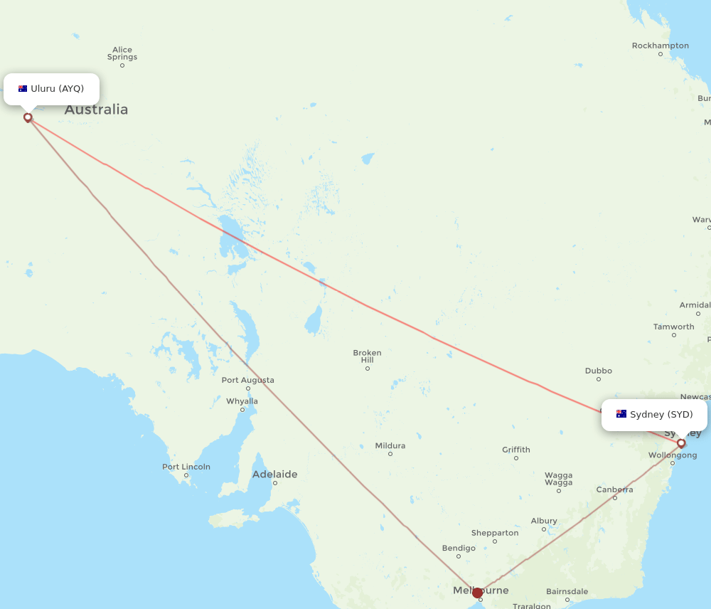 SYD-AYQ flight routes