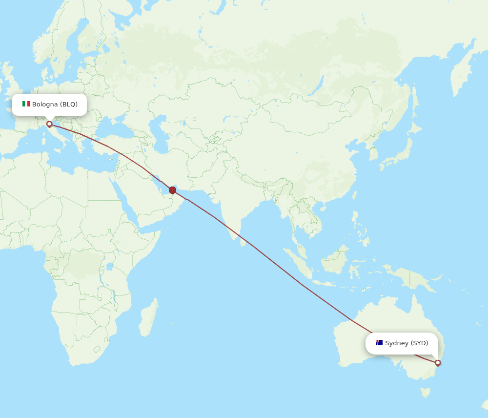 SYD-BLQ flight routes
