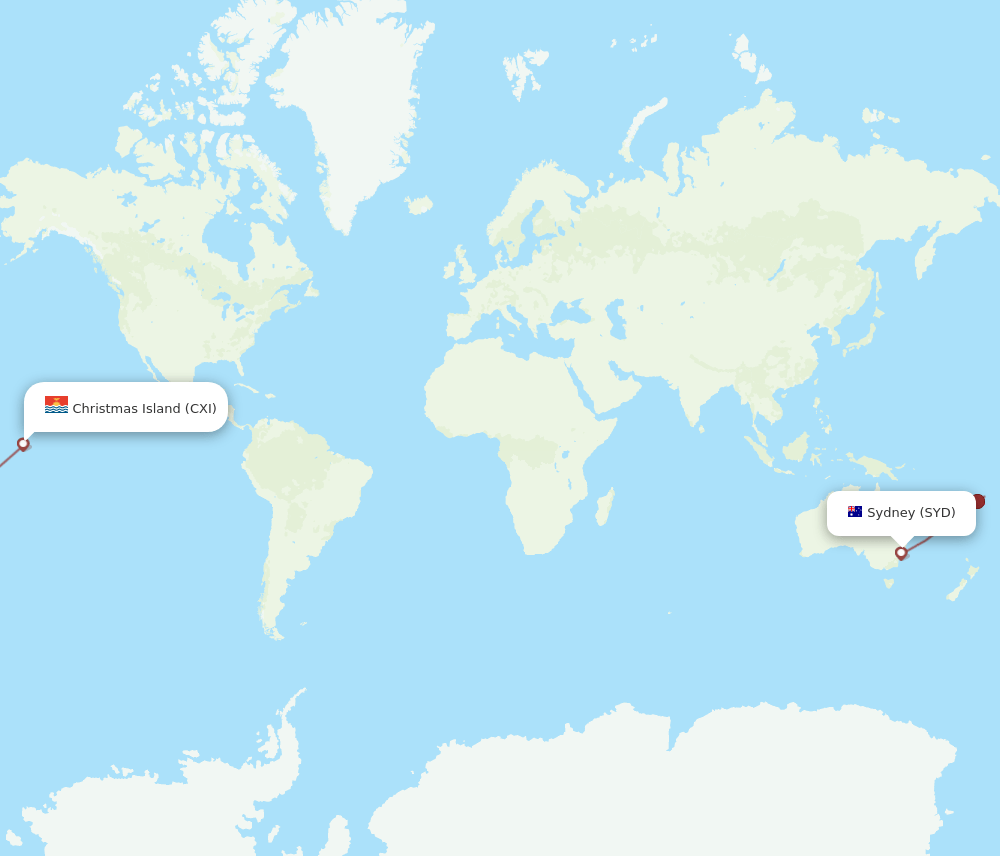 SYD-CXI flight routes