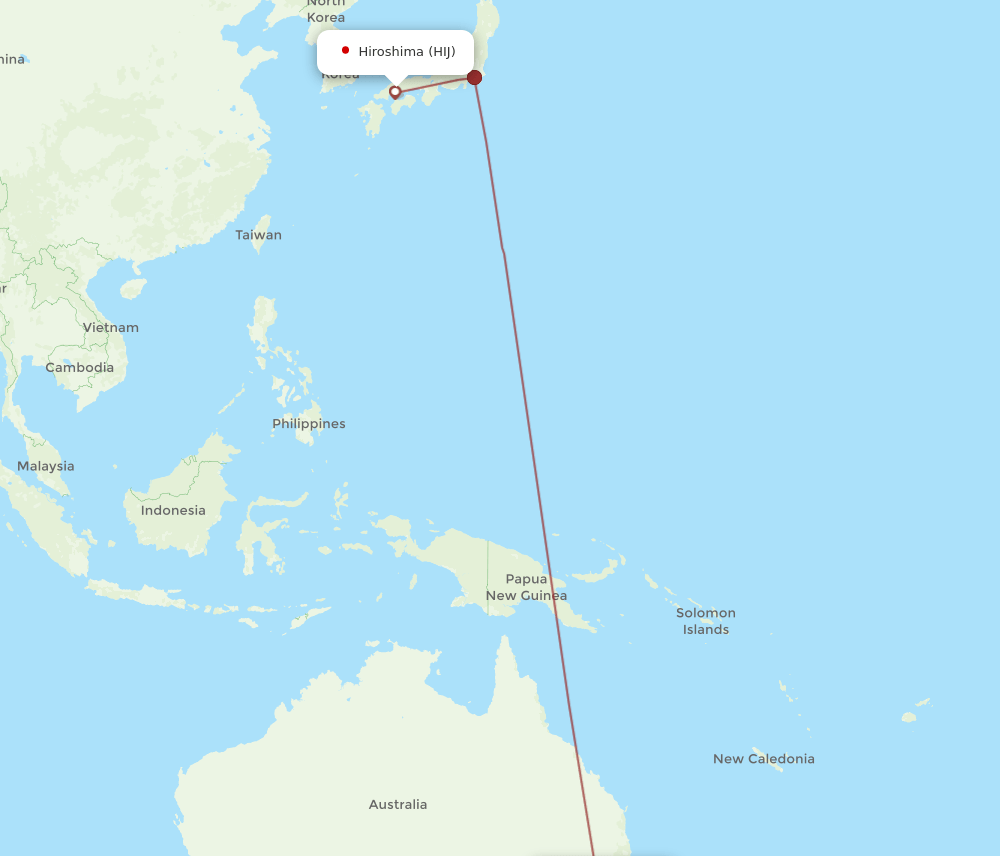 SYD-HIJ flight routes