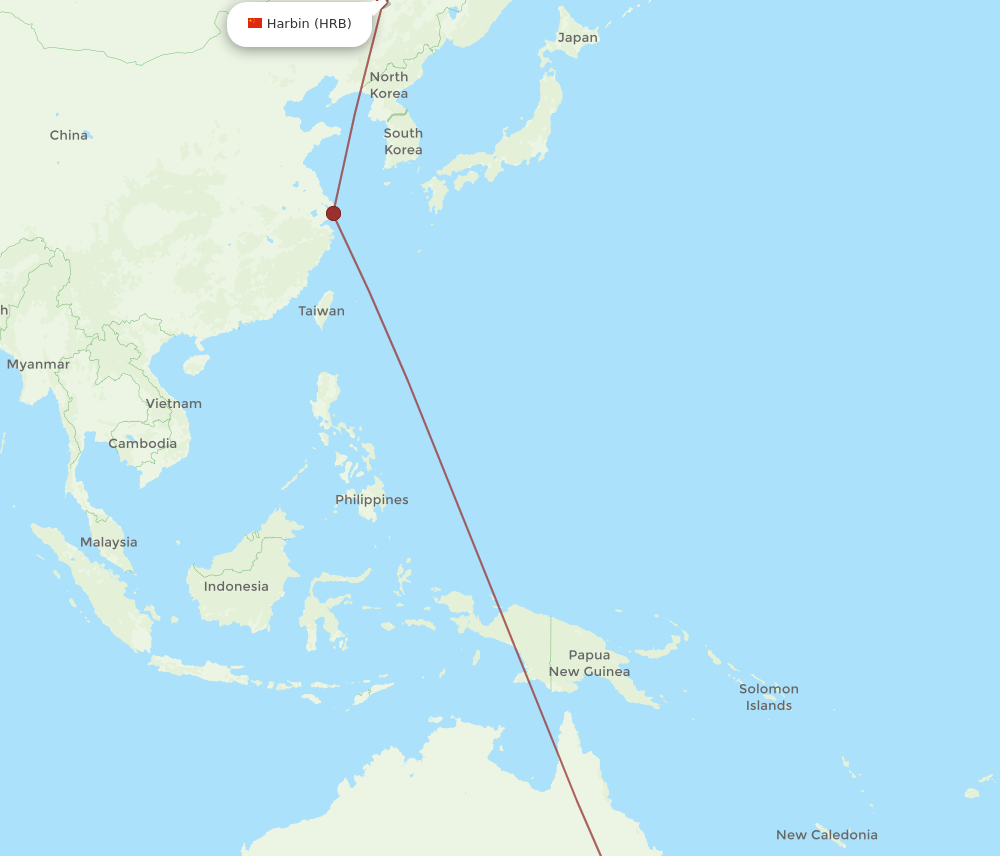 SYD-HRB flight routes