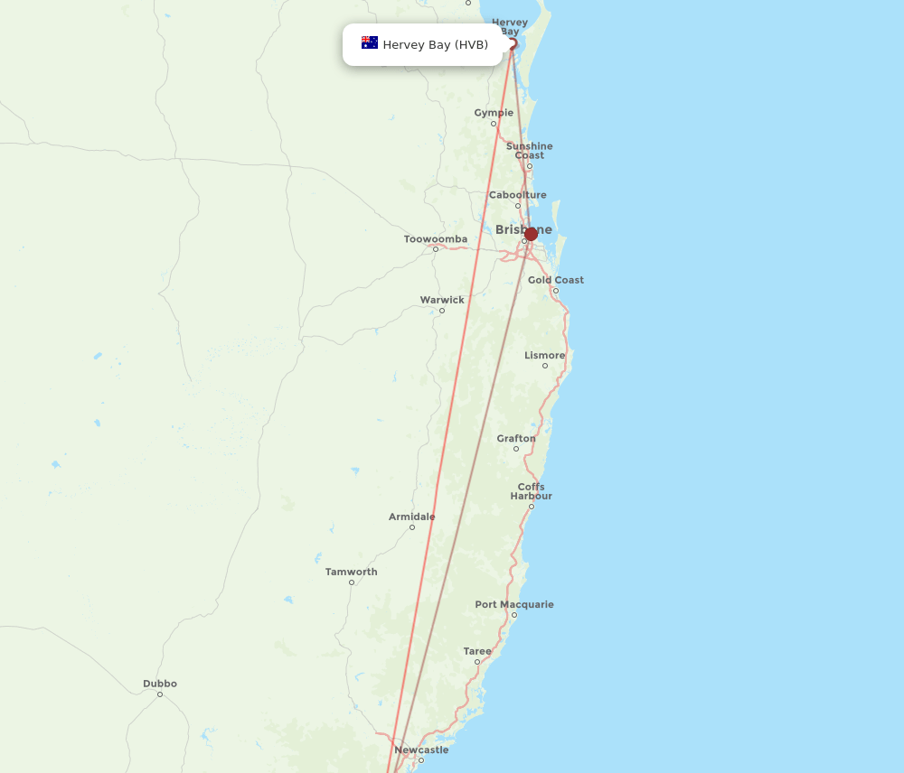 SYD-HVB flight routes