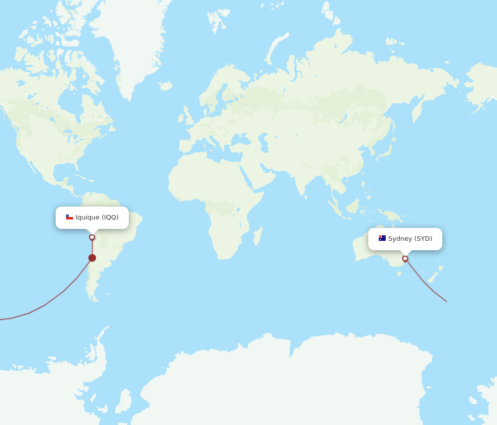 SYD-IQQ flight routes