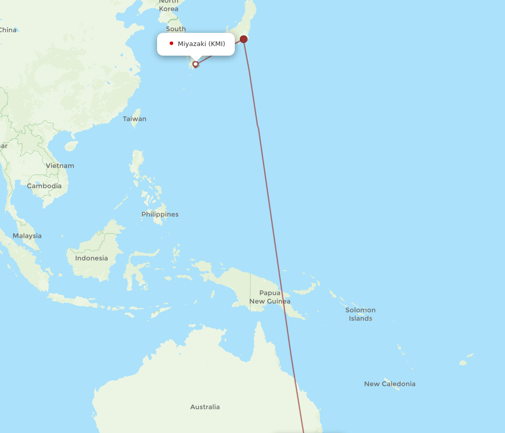 SYD-KMI flight routes
