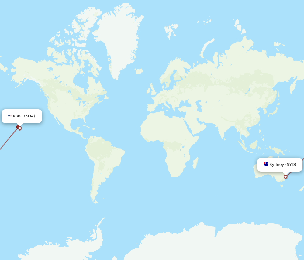 SYD-KOA flight routes