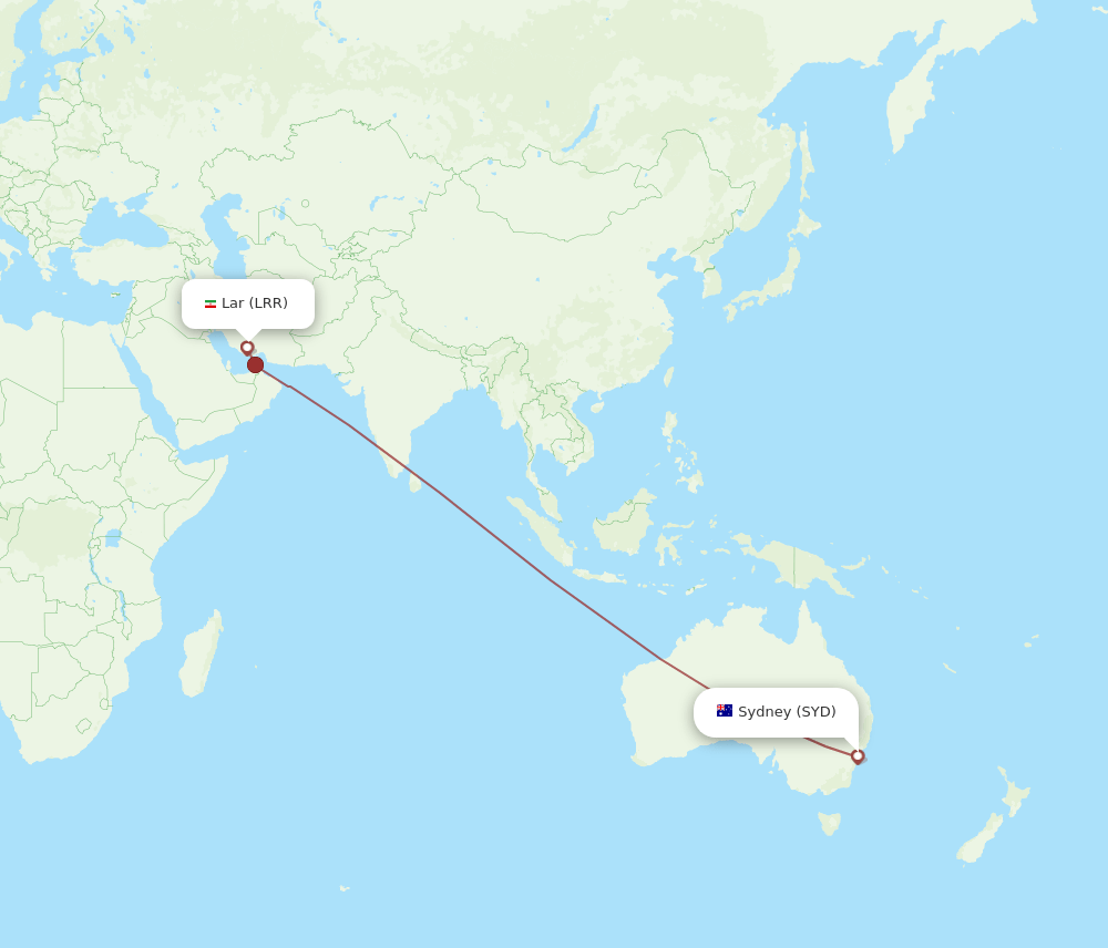 SYD-LRR flight routes