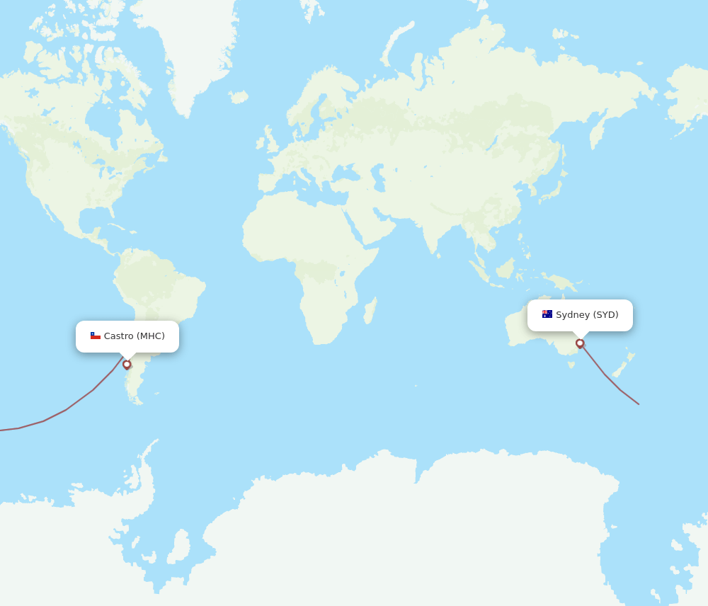 SYD-MHC flight routes