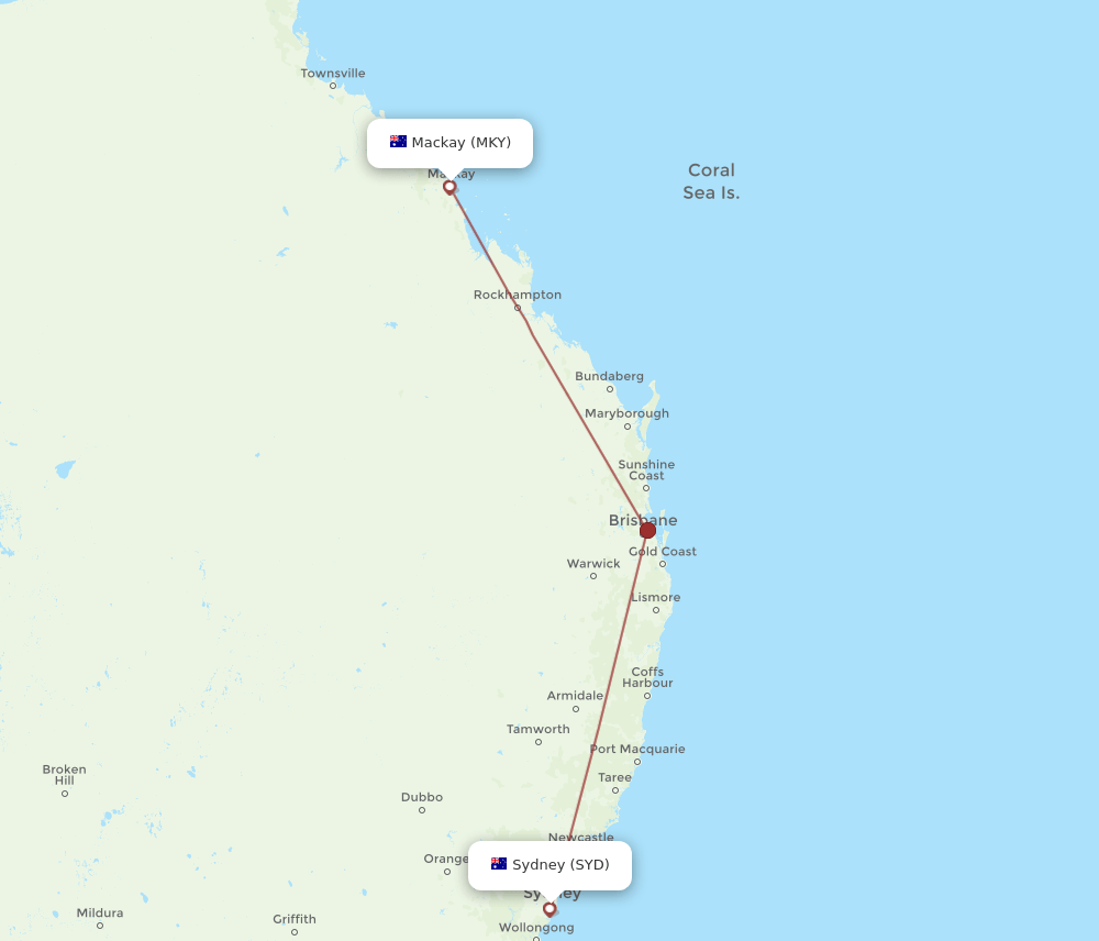 SYD-MKY flight routes
