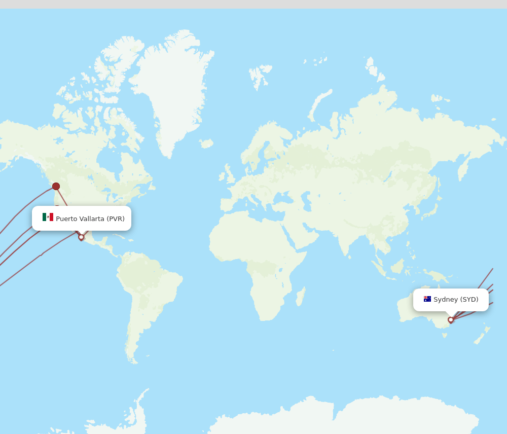 SYD-PVR flight routes