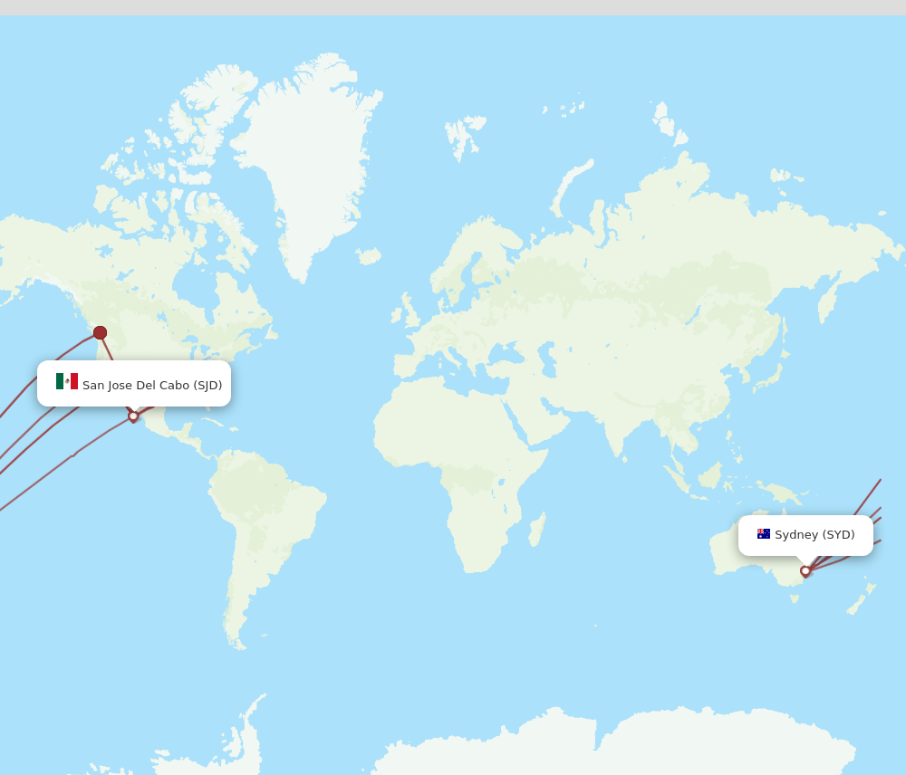 SYD-SJD flight routes