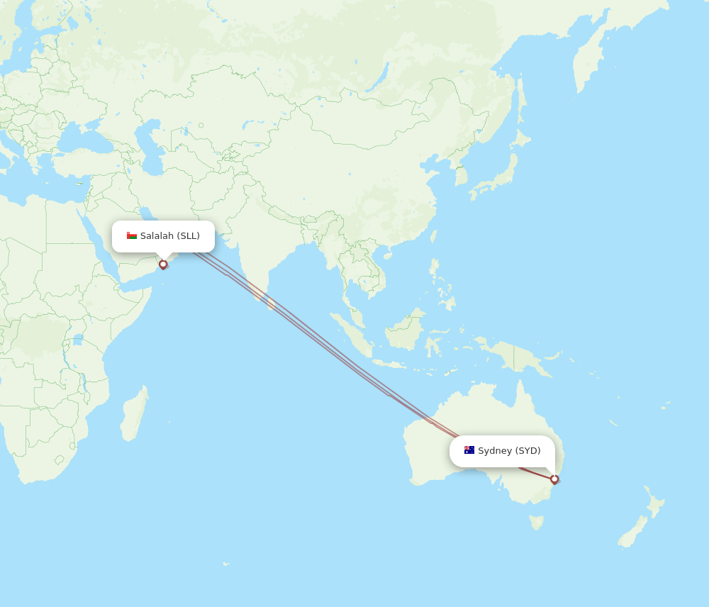 SYD-SLL flight routes