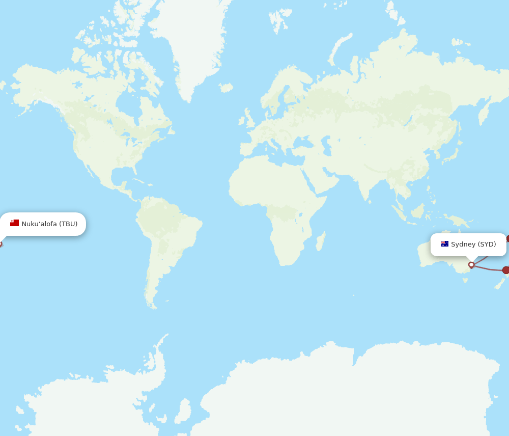 SYD-TBU flight routes