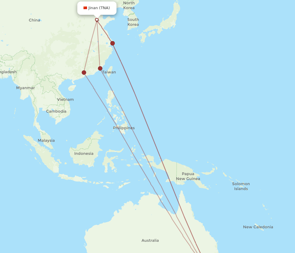 SYD-TNA flight routes