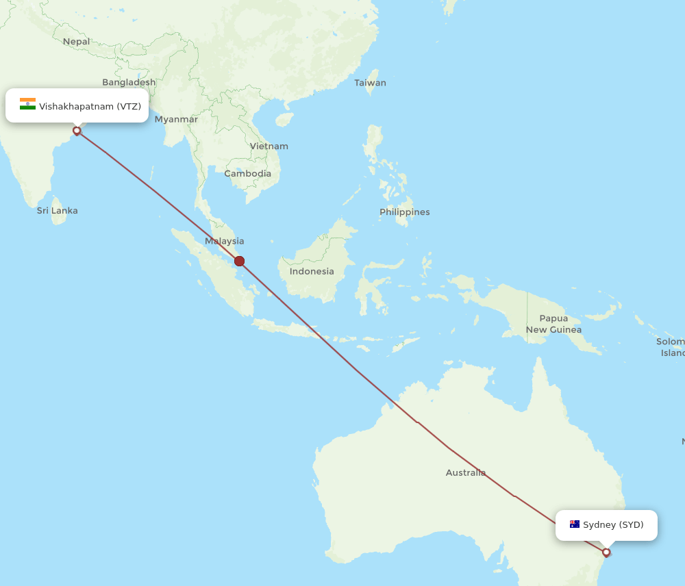 SYD-VTZ flight routes