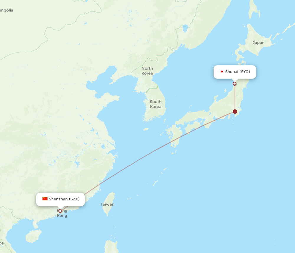 SYO-SZX flight routes