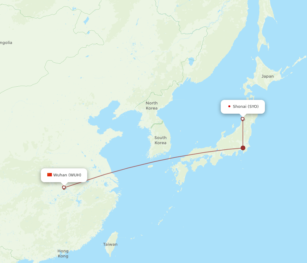 SYO-WUH flight routes