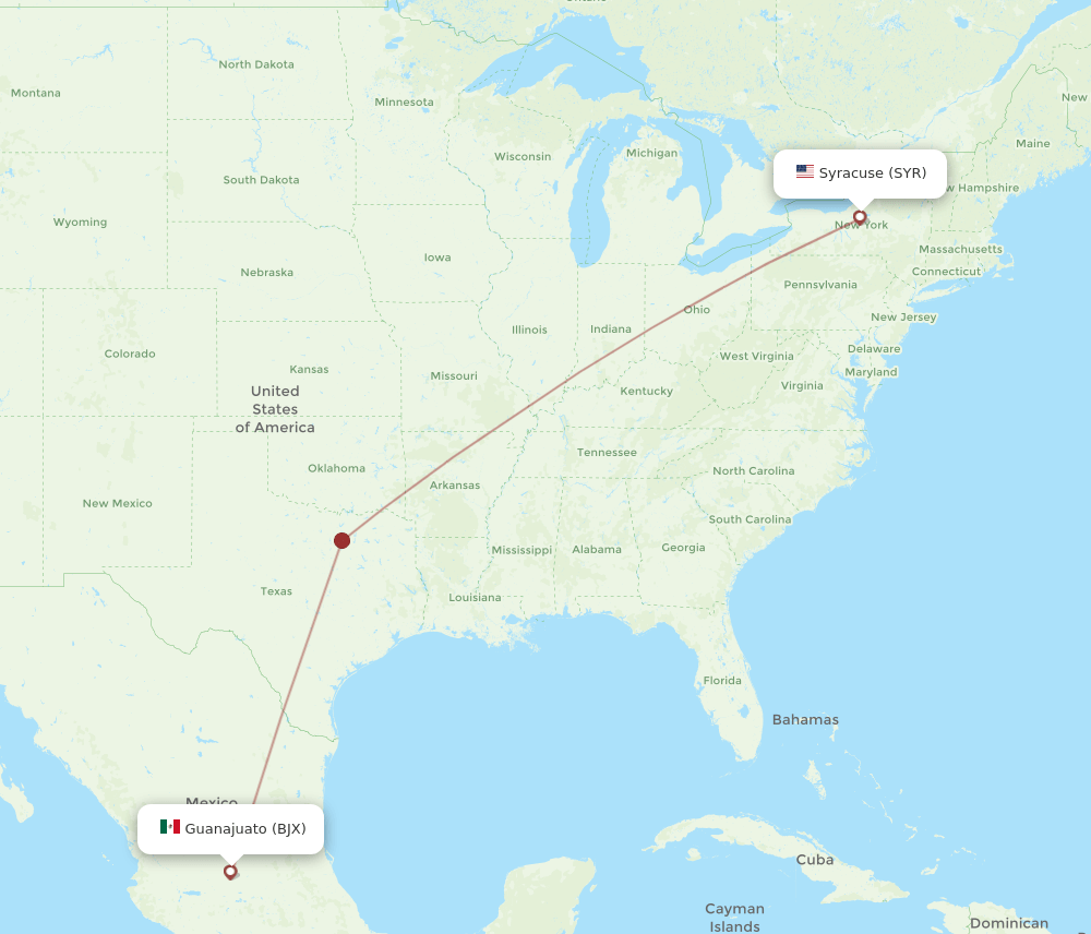 SYR-BJX flight routes