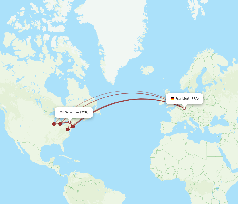SYR-FRA flight routes