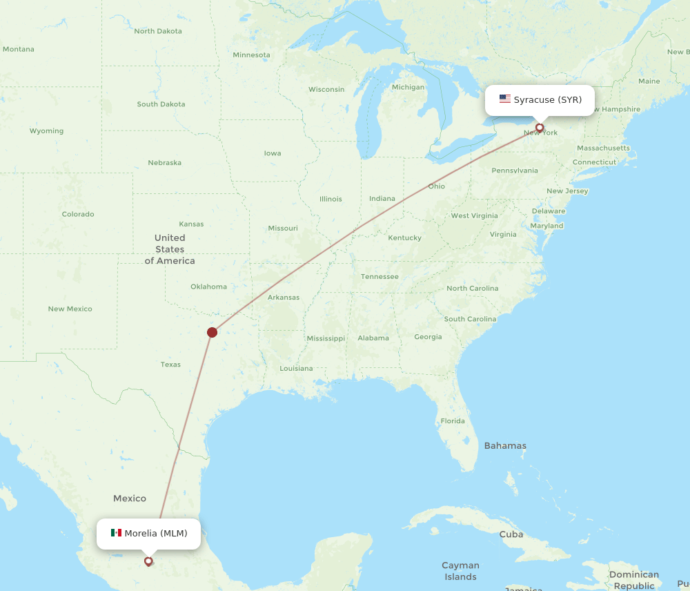 SYR to MLM flights and routes map