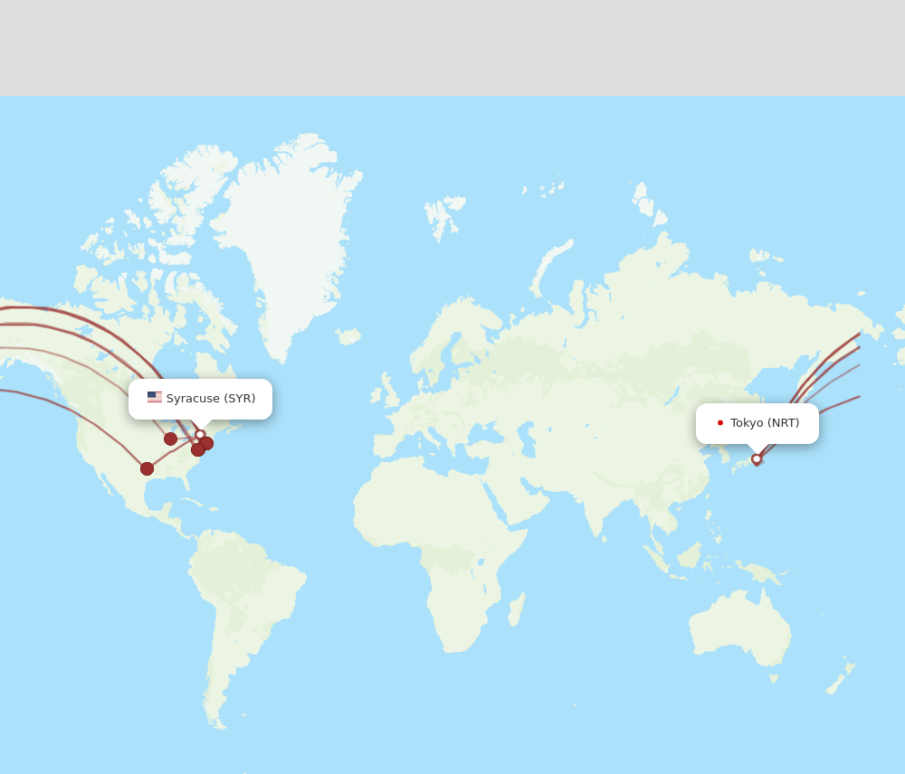 SYR-NRT flight routes