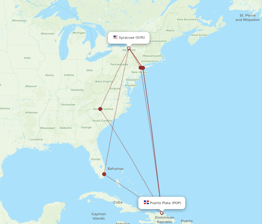 SYR-POP flight routes