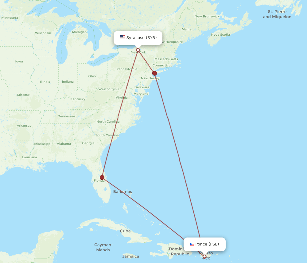 SYR-PSE flight routes