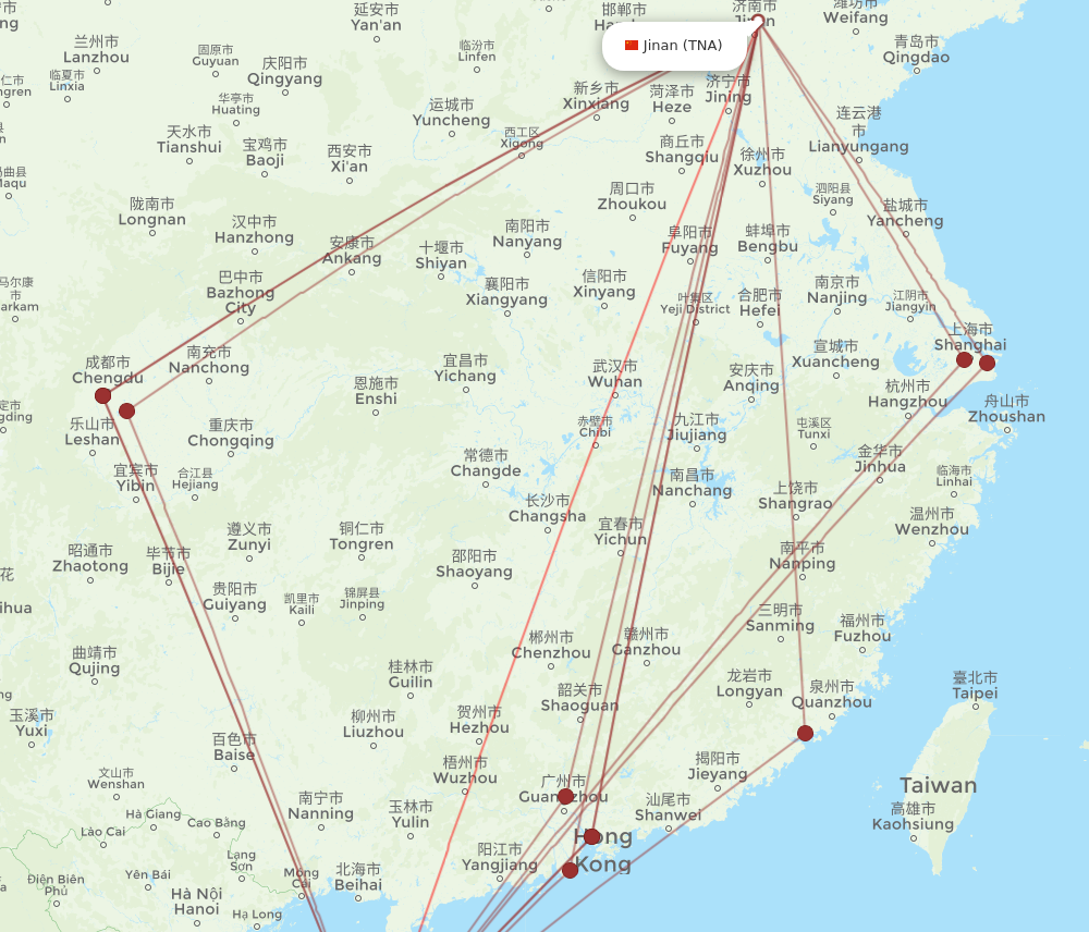 SYX to TNA flights and routes map