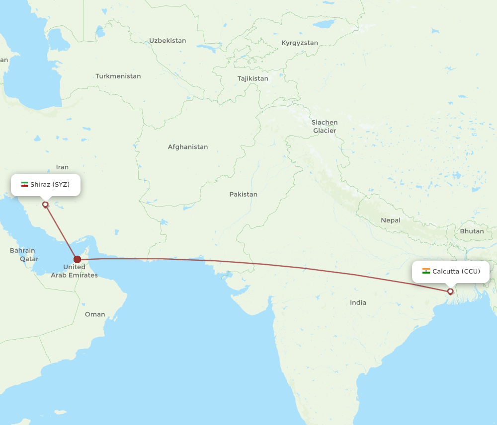 SYZ-CCU flight routes