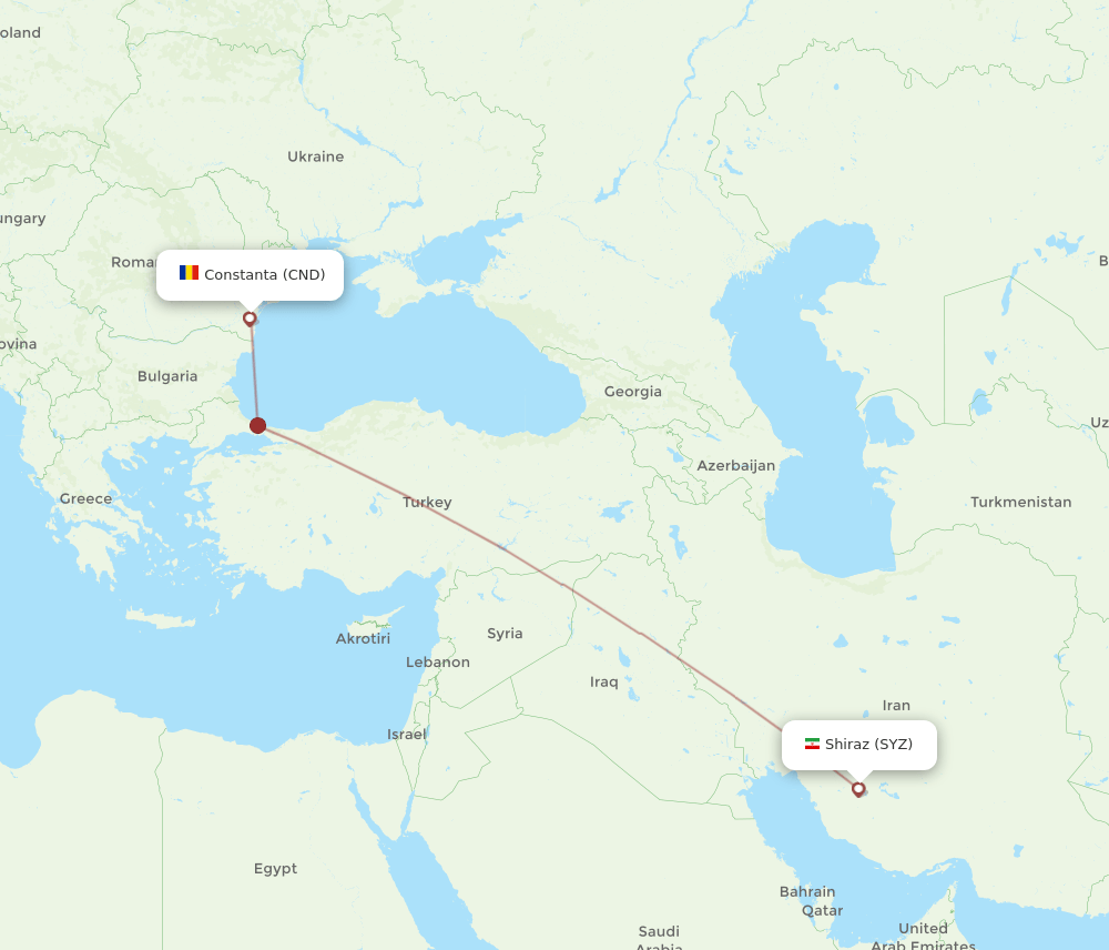 SYZ to CND flights and routes map