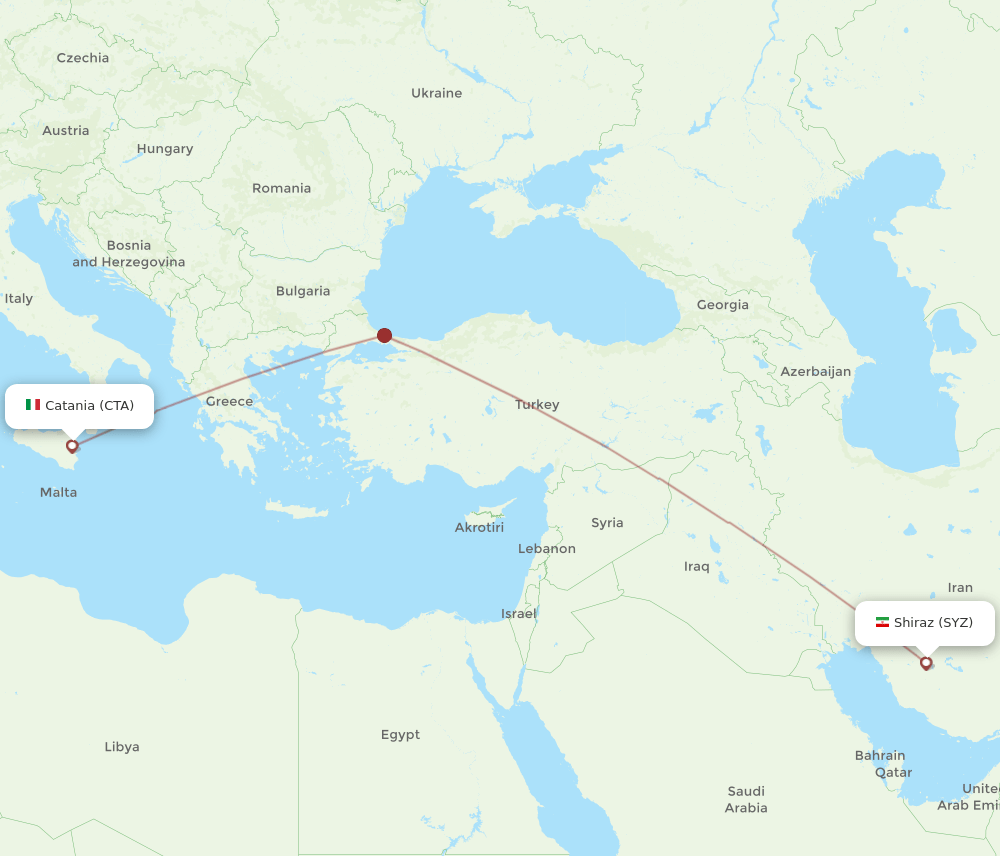 SYZ-CTA flight routes