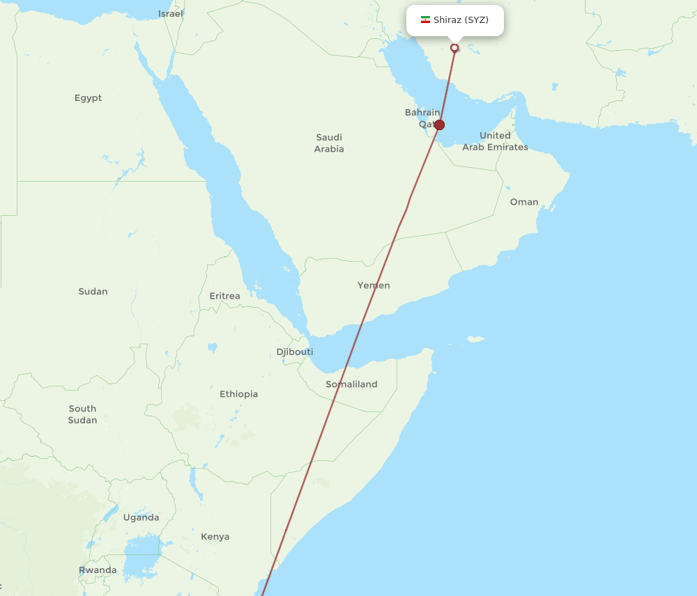 SYZ-DAR flight routes