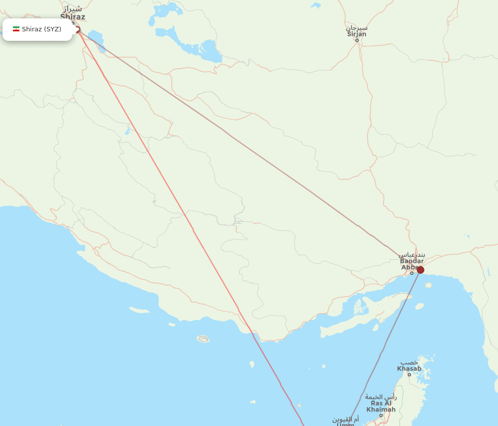 SYZ-DXB flight routes