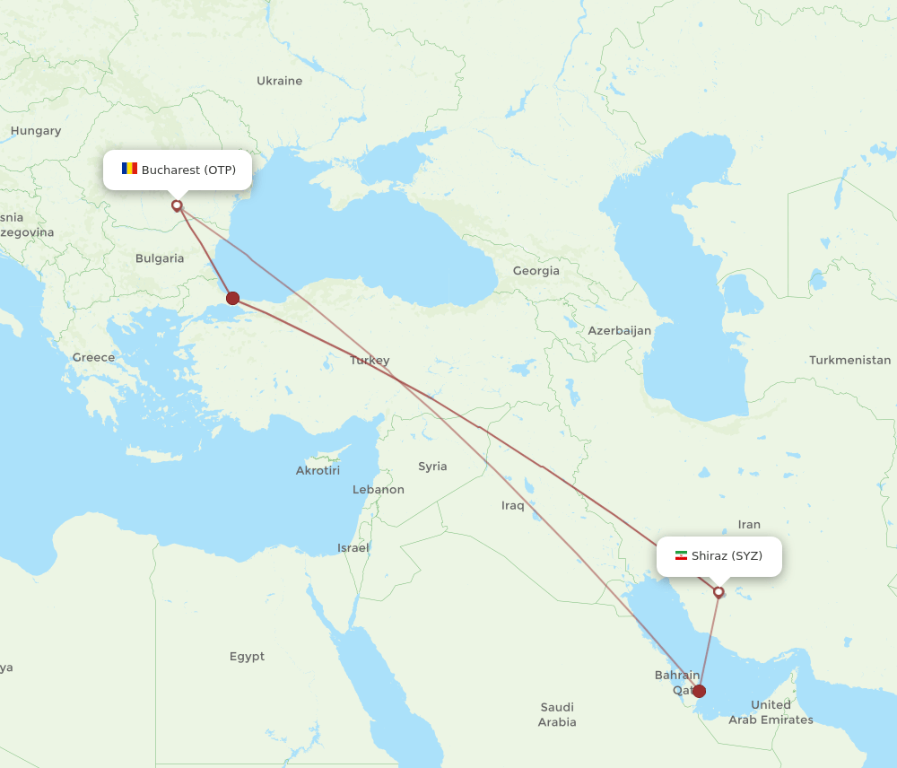 SYZ-OTP flight routes