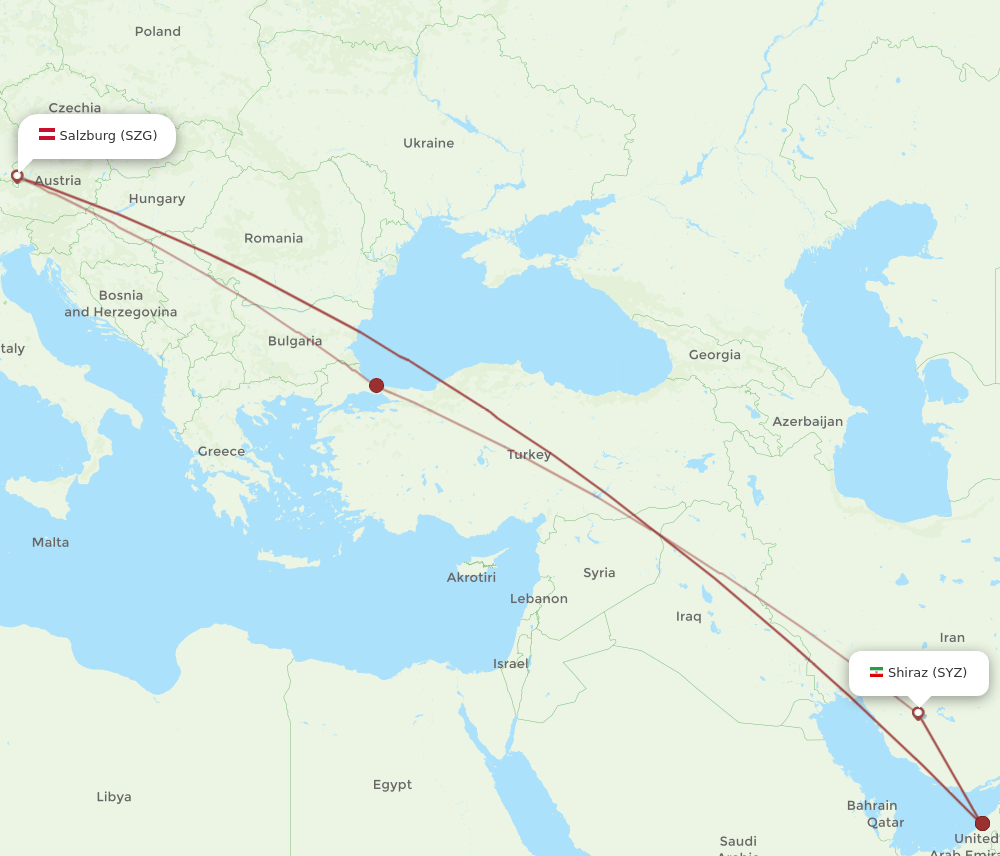 SYZ-SZG flight routes
