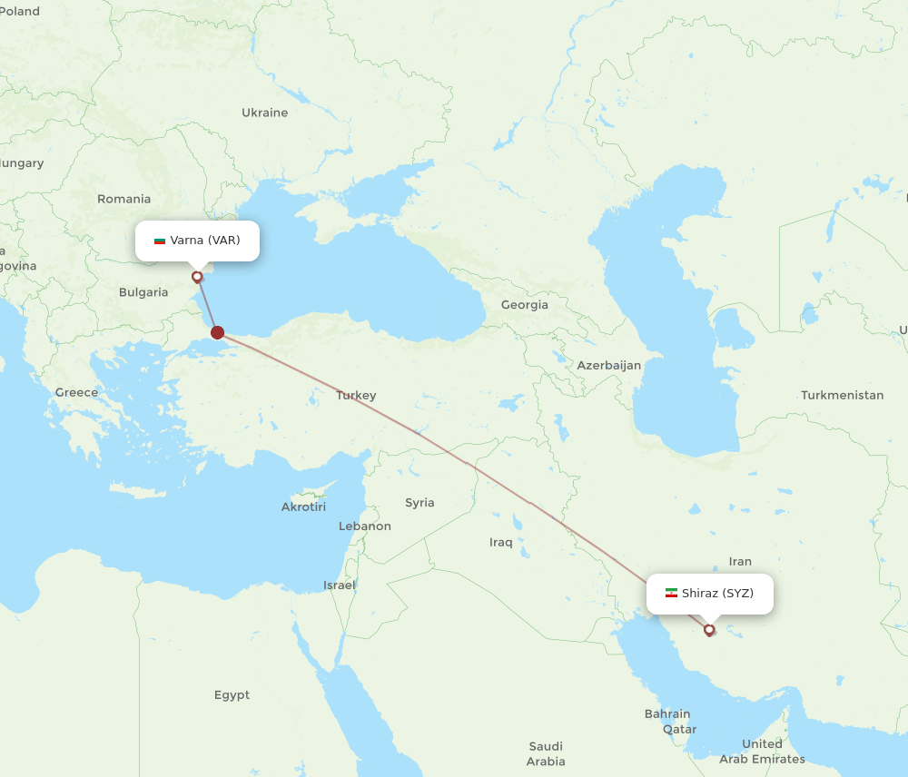 SYZ-VAR flight routes
