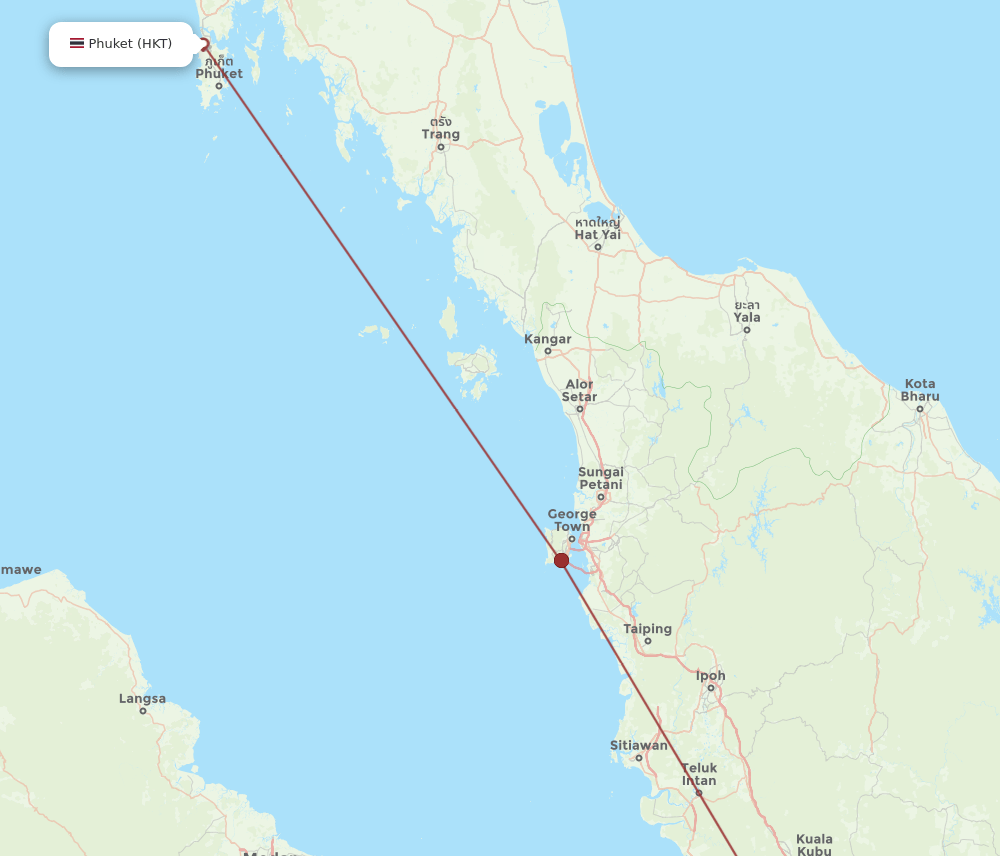 SZB to HKT flights and routes map