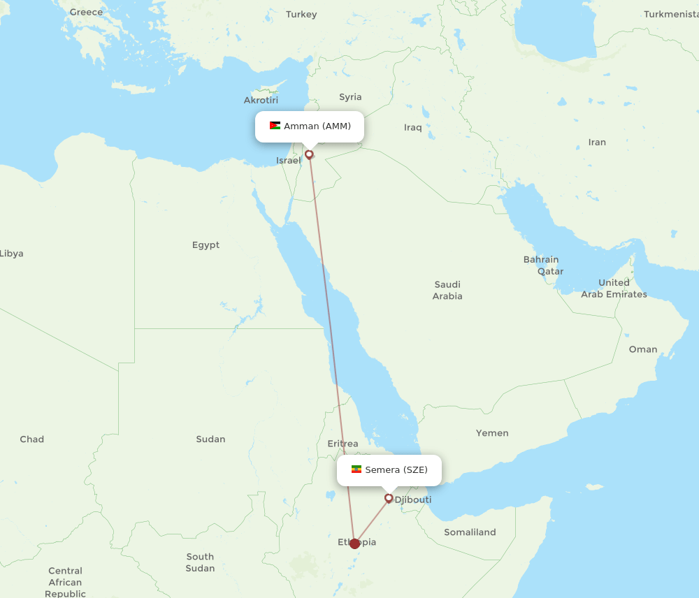 SZE-AMM flight routes