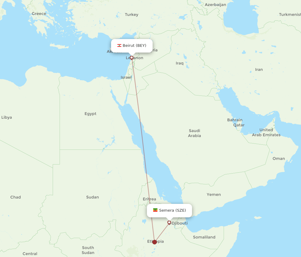 SZE-BEY flight routes