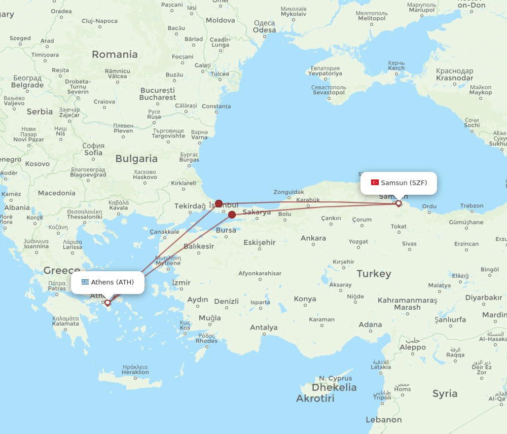 SZF-ATH flight routes