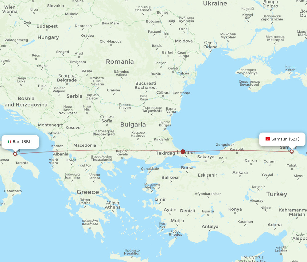 SZF-BRI flight routes