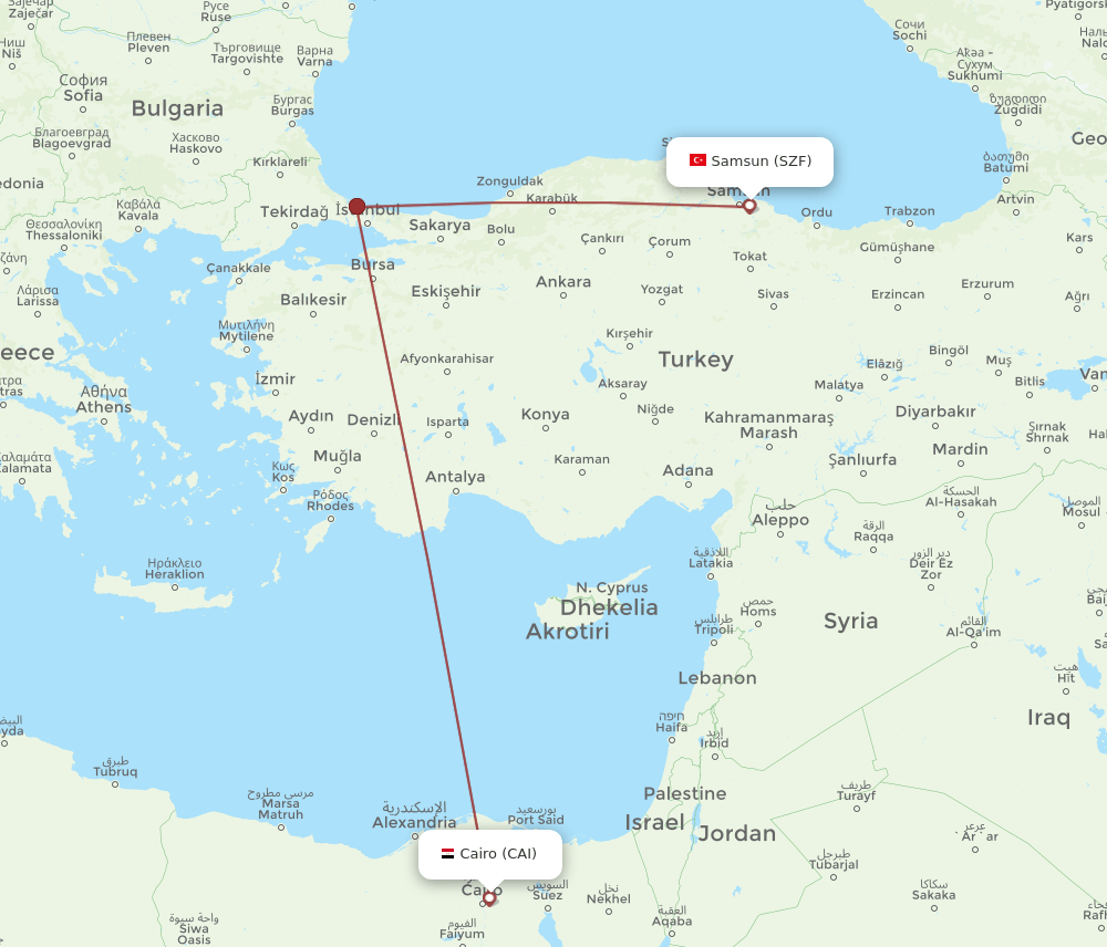 SZF-CAI flight routes