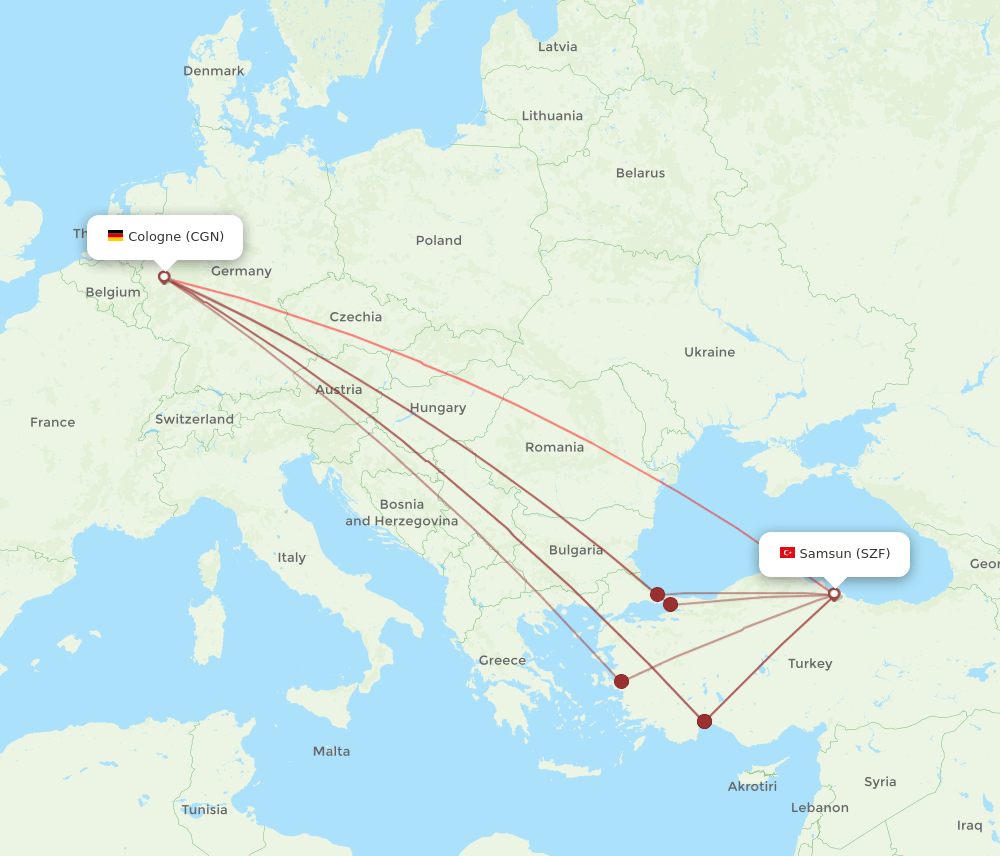 SZF-CGN flight routes