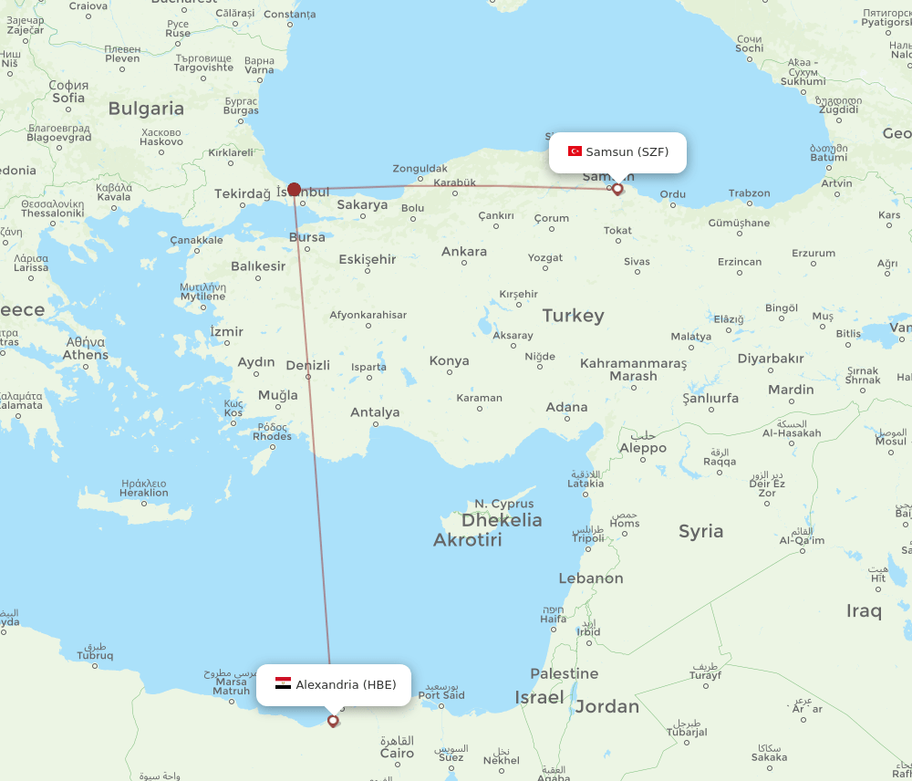 SZF-HBE flight routes