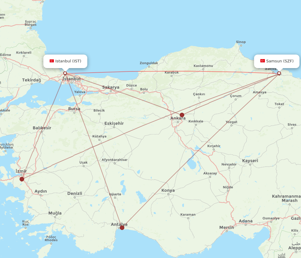 SZF-IST flight routes